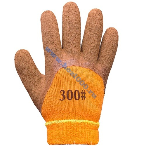 Перчатки рабочие, 10пар. оранжевые №#300 (зимние)