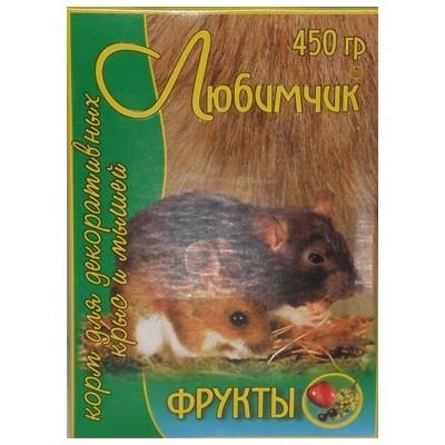 Любимчик Корм (зерносмесь) для крыс и мышей 400 г с фруктами Природные витамины 0047 х14