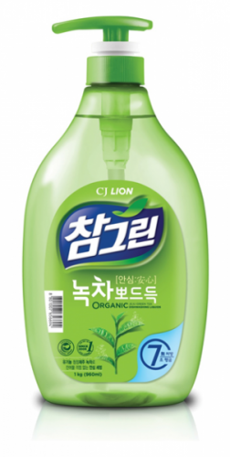 CJ Lion Средство для мытья посуды Chamgreen С ароматом зеленого чая, флакон-дозатор, 960 мл Выкуп упаковками кратно 12шт!