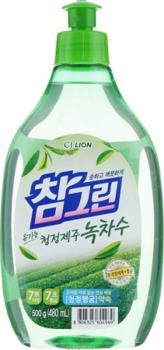 СJ Lion Средство для мытья посуды Chamgreen с ароматом зеленого чая, флакон, 480 мл Выкуп упаковками кратно 21шт!