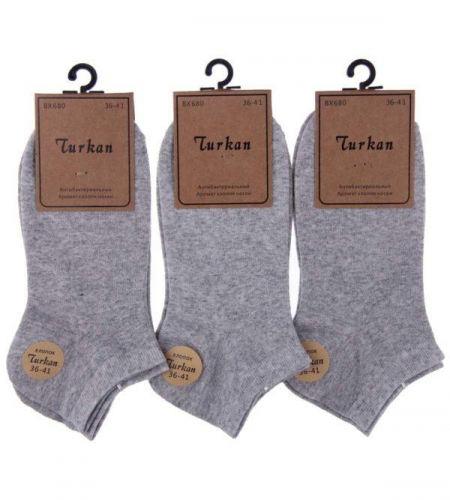 Носки женские короткие меланж Turkan BX680 серый