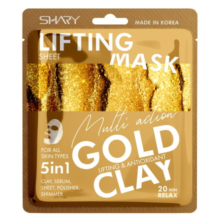 Маска для лица Shary, 5 в 1 Gold Clay, 25 г.