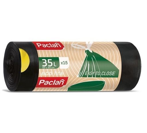 Мешки для мусора с тесьмой ECO LINE 35л 15шт. (ПВД) (черный)