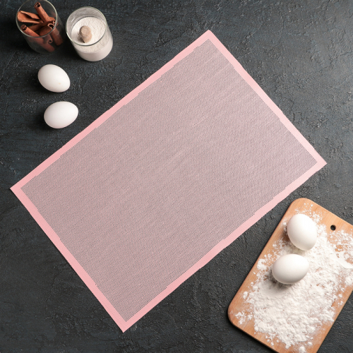 Армированный коврик Доляна «Амато», силикон, 42×29,6 см, цвет розовый