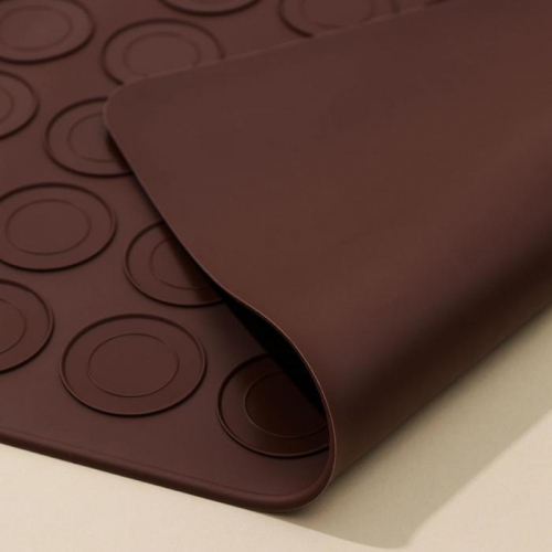 Коврик силиконовый для макаронс Доляна «Ронд», 37,5×28 см, цвет коричневый