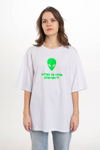 футболка Галактика Оверсайз женская белый