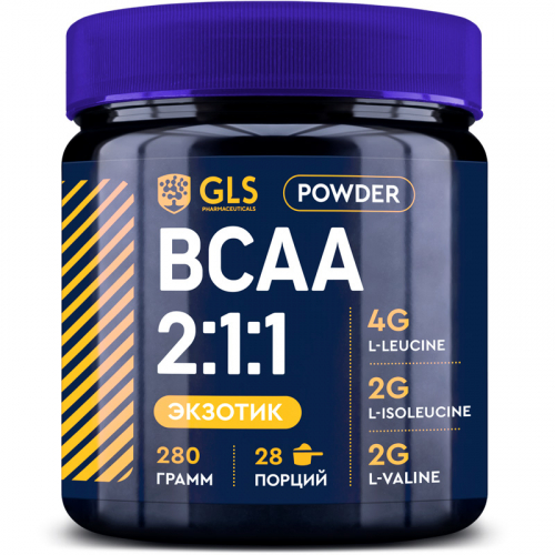 НОВИНКА!!! БЦАА 2:1:1 (BCAA 2:1:1), аминокислоты для набора массы, выносливости и восстановления, 280 г / 28 порций