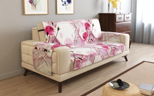 Дивандек на 2х местный диван с подлокотниками, 135*165 см. + 30 см. клапан арт. ДДСМ089-15125-СД.М0006