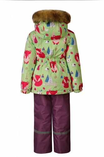 Зимний комплект-костюм девочке, ERNA 903 Салатовый (лисички)