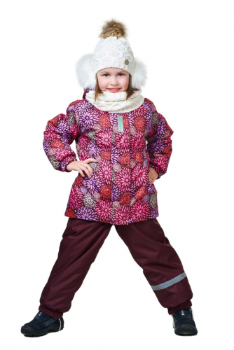 Зимний комплект-костюм для девочки, KAYA 618 Бордовый-фиолетовый (пестрый)