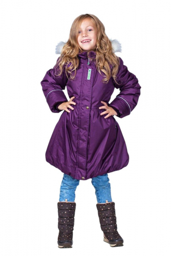 Зимнее пальто для девочек, AMELIE 1410 Тёмно-фиолетовое