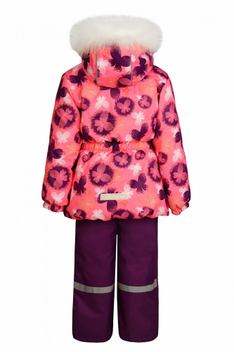 Зимний комплект-костюм девочке, ALEXIS 806 Коралловый (бабочки)