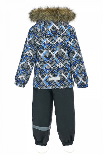 Зимний комплект-костюм для мальчика, ROBERTO 816 Чёрный-синий (пёстрый)