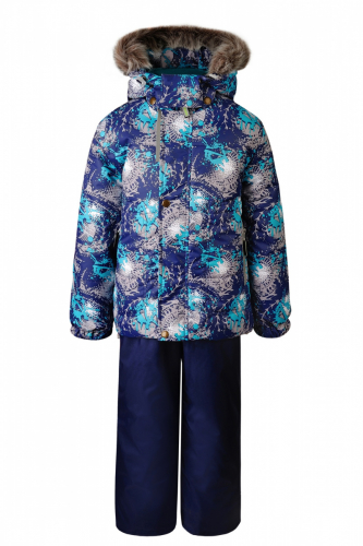 Зимний комплект-костюм для мальчика, CORBIN 812 Тёмно-синий (кляксы)