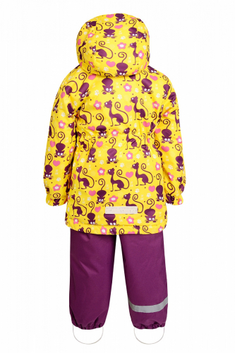 Демисезонный комплект-костюм девочке, DARCY  802 Жёлтый с котами