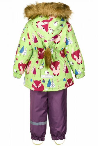 Зимний комплект-костюм для девочки, NICOLE 903 Салатовый (с лисичками)