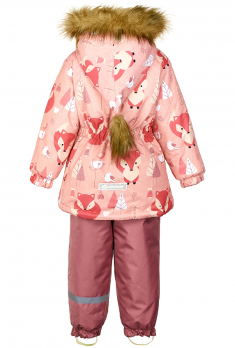 Зимний комплект-костюм для девочки, NICOLE 902 Розовый с лисичками