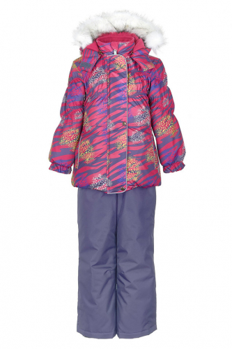Зимний комплект-костюм для девочки, CAMANTA 912 Розовый-фиолетовый (тигровый)