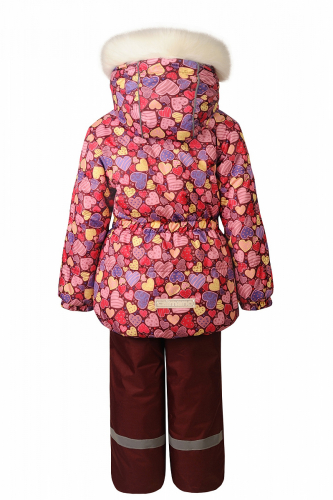 Зимний комплект-костюм девочке, ALEXIS 610 Малиновые сердечки