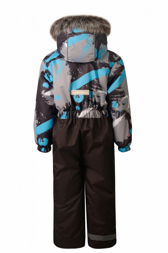 Зимний комбинезон для детей с лямками, TONY 914 Голубой-серый