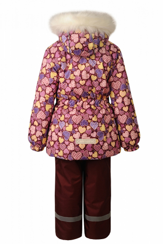 Зимний комплект-костюм девочке, ALEXIS 609 Фиолетовые сердечки