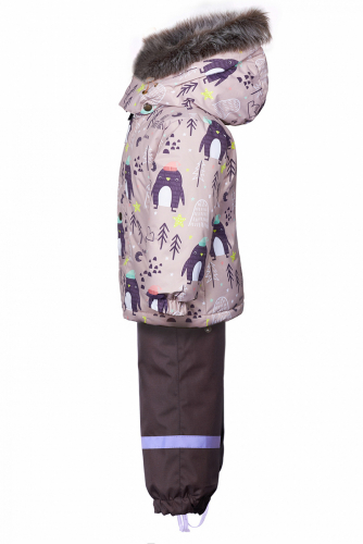 Детский зимний комплект-костюм, FRANKY 101 Бежевый (пингвины)
