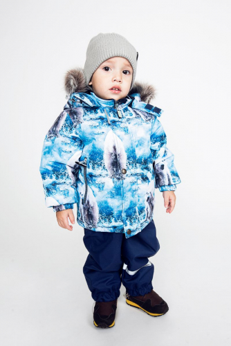 Зимний комплект-костюм мальчику, FRANKY 105 Cиний (белый медведь)