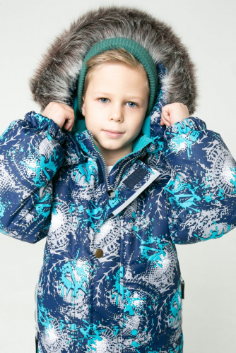 Зимний комплект-костюм для мальчика, CORBIN 812 Тёмно-синий (кляксы)