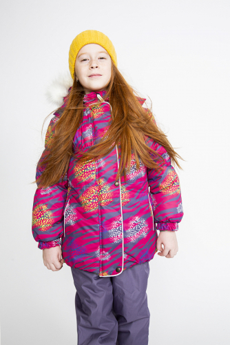 Зимний комплект-костюм для девочки, CAMANTA 912 Розовый-фиолетовый (тигровый)