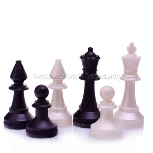 Шахматы обиходные пластиковые + шашки пластиковые, в деревянной доске 290х145мм