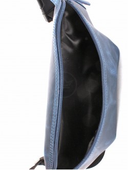 Сумка мужская натуральная кожа (на пояс) Croco-855, 1 отд, синий пулл-ап (85) 245247