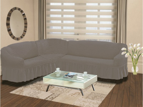 Чехол на диван угловой универсальный EVERY (Серый)