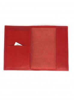Обложка для паспорта Croco-П-404 (5 кред карт) натуральная кожа красный матовый (16) 245207