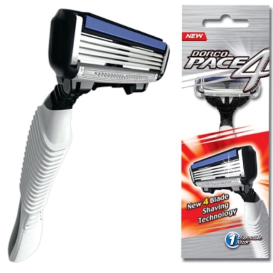 DORCO PACE4 однораз.станок 1шт.плав.гол.с 4лезвиями и увл.п., прорез.ручка