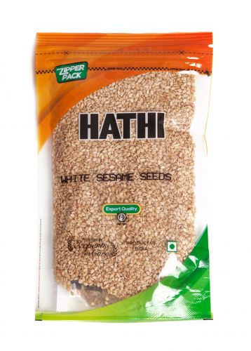 Sesame White Seeds / Кунжут белый семена / 100 г / пакет / HATHI MASALA™