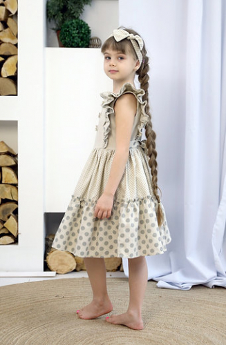 Платье для девочки Л22-13 Мотылек горошек