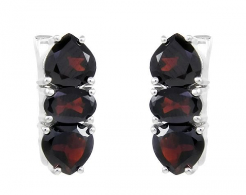 Серьги из серебра гранат, Крит