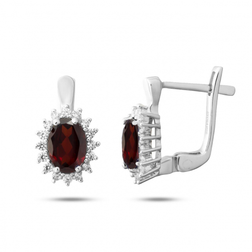 Серьги из серебра гранат, Амалия