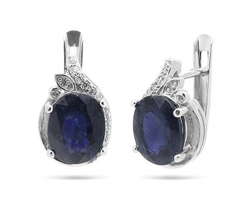 Серьги из серебра сапфир, SL-RIC42