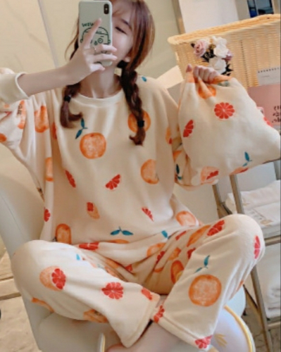 Пижама принт апельсины с мешком L