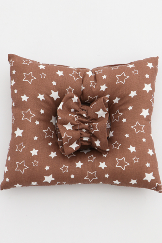 Подушка для кормления ребенка на манжете ПКР/звездочка-коричневая