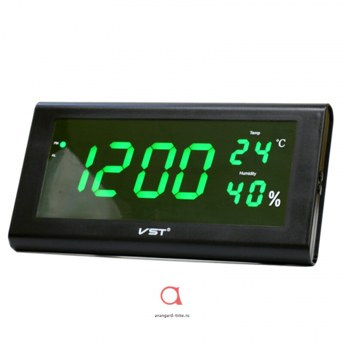VST795S-4 часы зел.цифры (температ,влажность)+блок