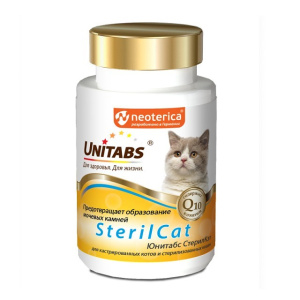 Unitabs SterilCat, витамины для кастрированных котов и стерилизованных кошек, 120 таблеток