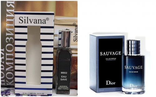 Silvana Eau Save Fougere - Aromatic. М802. 18мл. Аналог Christian Dior Sauvage. 17751631