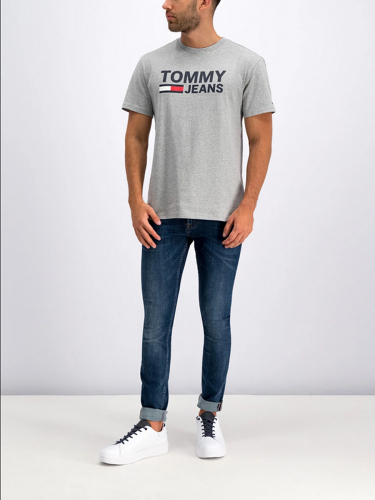 ФУТБОЛКА МУЖСКАЯ TOMMY JEANS 2038 СЕРЫЙ