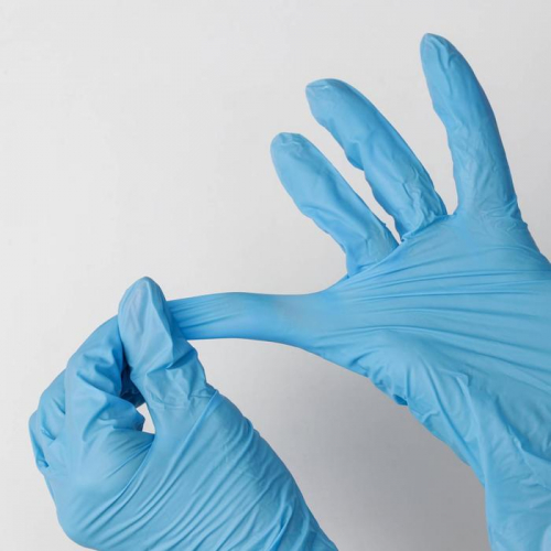 Перчатки Libry, нитровиниловые, неопудренные, размер M, 100 шт/уп, цвет голубой