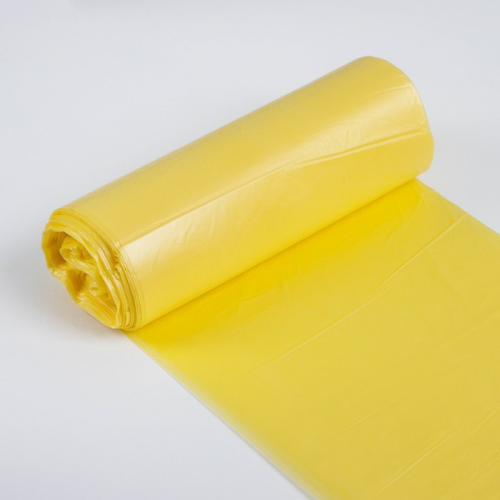 Мешки для раздельного сбора мусора, 60 л, 58×68 см, 20 шт, ПНД, 10 мкм, для картона, цвет жёлтый