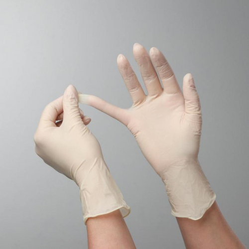 Перчатки хозяйственные латексные Top Glove, размер XL, смотровые, нестерильные, неопудренные, текстурированные, цена за 1 шт, цвет белый