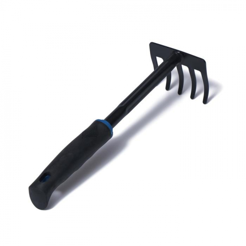 Грабли, длина 31 см, комбинированная пластиковая ручка, чёрно-голубые