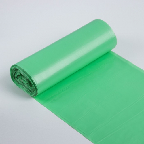 Мешки для раздельного сбора мусора, 60 л, 58×68 см, 20 шт, ПНД, 10 мкм, для стекла, цвет зелёный